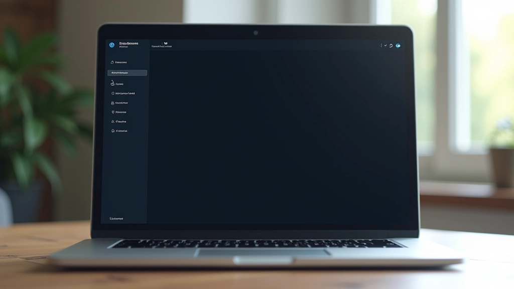 Laptop-Bildschirm zeigt Icon-Navigation mit Tooltip-Labels in einklapptem Zustand